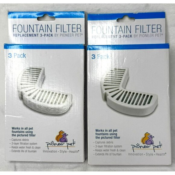 2 Packages Pioneer Pet Fountain Filter 3-Pack Pet Water Fountains 3002 - Picture 1 of 5